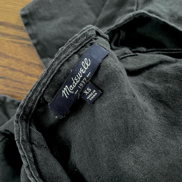 Madewell Linen Scalloped Split Back Top - Picture 3 of 4